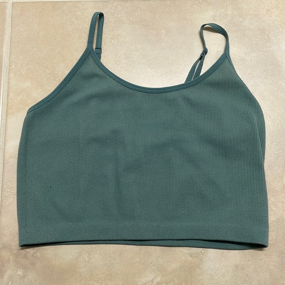 BOZZOLO Crop Top Cami/ Tank Top blue greenish